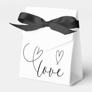 Caixinha De Lembrancinhas Coração Moderno Amor Preto e Branco Casamento Mini