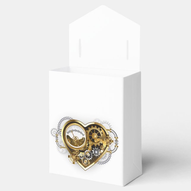 Caixinha De Lembrancinhas Coração Steampunk com Manômetro (Aberto)