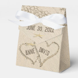 Caixinha De Lembrancinhas Corações de Casamento de Praia com Rede