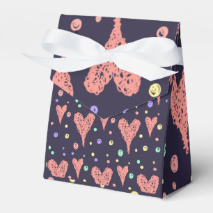 Caixinha De Lembrancinhas Corações de Padrão Corações Coloridas Girly Modern