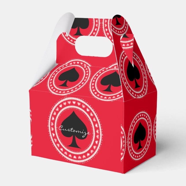 Caixinha De Lembrancinhas Corações em Círculo Espadas Pretas Espadas Trovão (Frente)