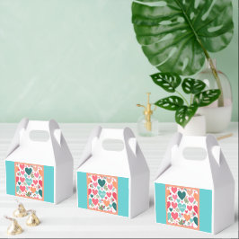 Caixinha De Lembrancinhas Corações tropicais e flores Dia do Namorados