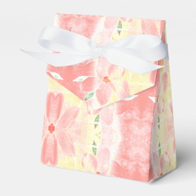 Caixinha De Lembrancinhas Coral Flowered Wedding (Frente)