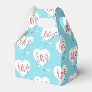 Caixinha De Lembrancinhas Coral Love Heart Arrows Funky Gift Box