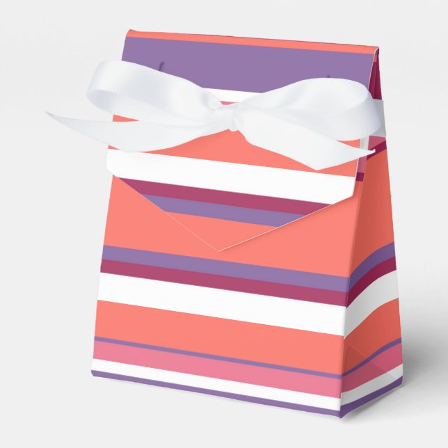 Caixinha De Lembrancinhas Coral vivo, vermelho e violeta (Frente)