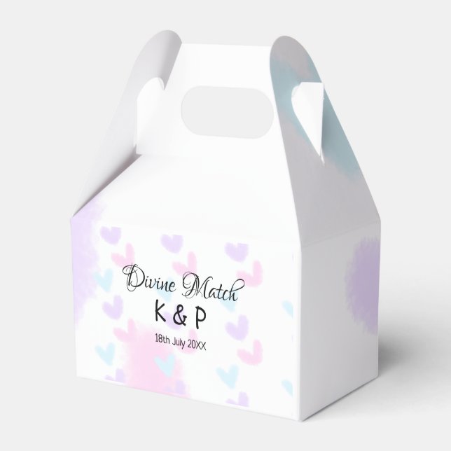 Caixinha De Lembrancinhas correspondência divina adicionar nome do casal let (Frente)
