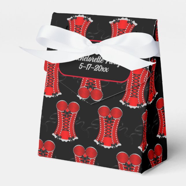 Caixinha De Lembrancinhas Corset vermelho suave (Frente)