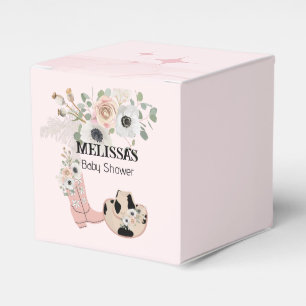 Caixinha De Lembrancinhas Cotocos Rosa de Cowgirl Ocidental Personalizados