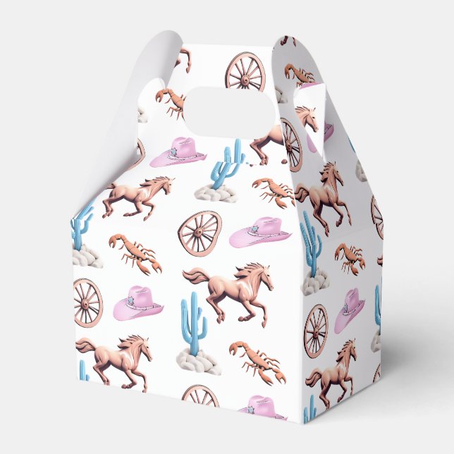 Caixinha De Lembrancinhas Cottoncandy Western Theme Cowgirl Party Art (Frente)