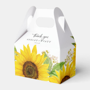 Caixinha De Lembrancinhas Country Sunflower Obrigado Box