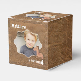 Caixinha De Lembrancinhas Couro-Vivo com Foto de Cavalo