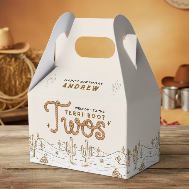 Caixinha De Lembrancinhas Cowboy 2nd Birthday Party Terri-Boot Twos Western (Criador carregado)