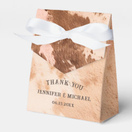 Caixinha De Lembrancinhas Cowhide Blush do Casamento Ocidental