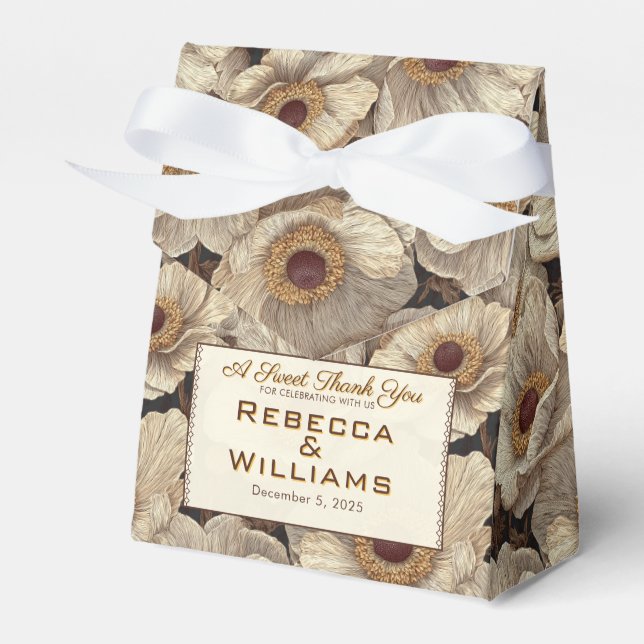 Caixinha De Lembrancinhas Cozy Anemones Themed Outdoor Wedding (Frente)