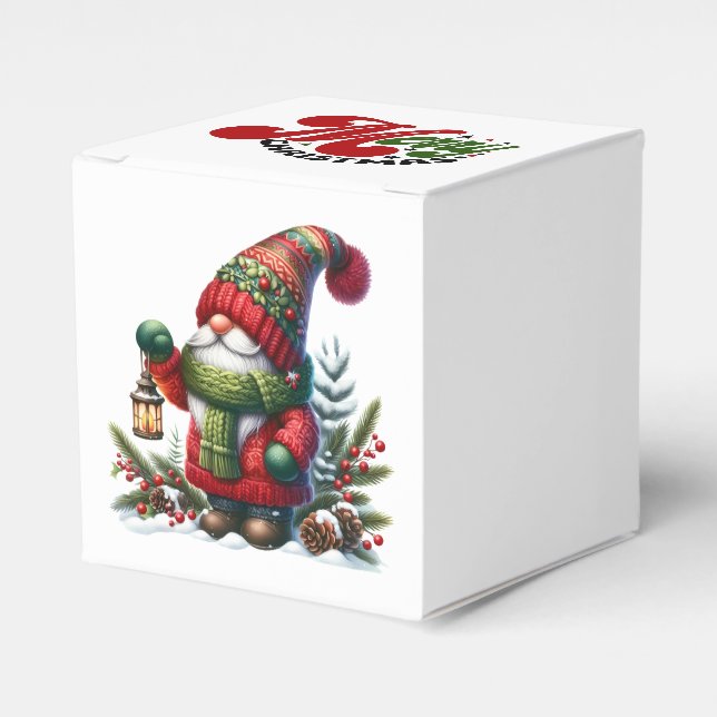 Caixinha De Lembrancinhas Cozy Christmas Gnome Art – Festive Holiday (Frente)