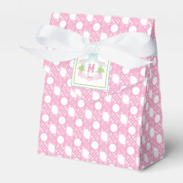 Caixinha De Lembrancinhas Crestão Monograma Preppy Palm Beach
