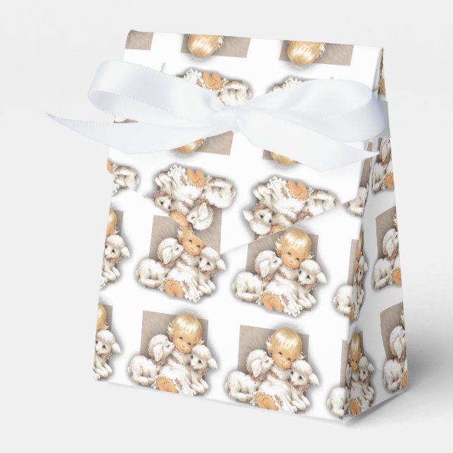 Caixinha De Lembrancinhas Criança com cordeiro (Frente)