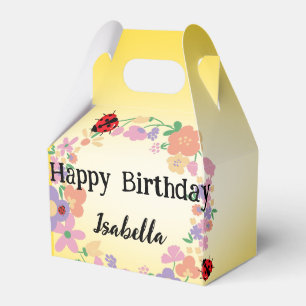 Caixinha De Lembrancinhas Crianças Bolinhas Bonita Ladybug Primavera Flower 