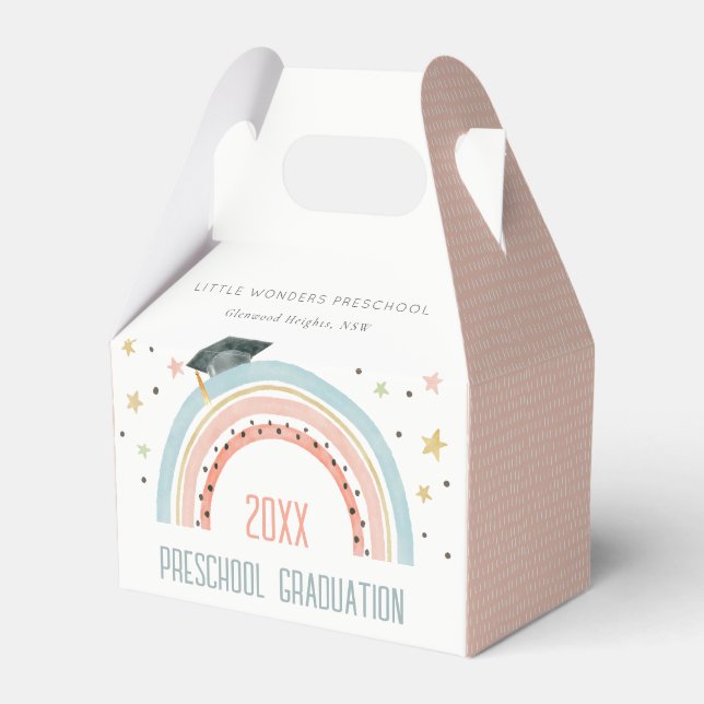 Caixinha De Lembrancinhas Crianças Bonitas Boho Arco Arco-Íris Stars Formata (Frente)