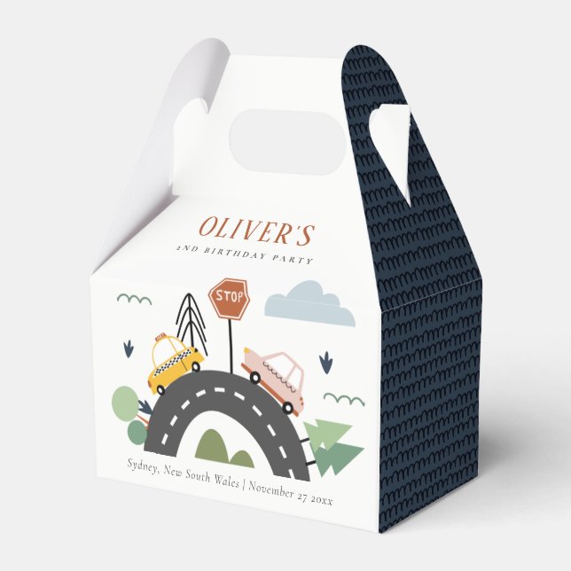 Caixinha De Lembrancinhas Crianças Cutas Caminhões De Automóveis Urbanos Qua (Frente)