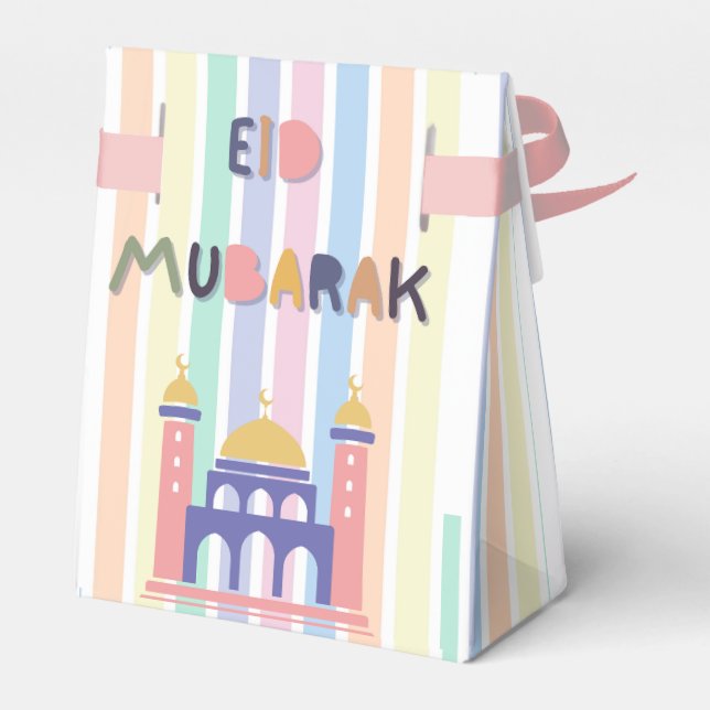 Caixinha De Lembrancinhas Crianças Rainbow Eid Mubarak Eid Gift e (Verso)