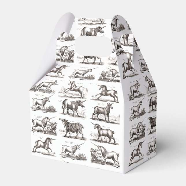 Caixinha De Lembrancinhas Criatura Mágica Clássica do Unicórnio Antiquado (Frente)