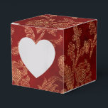 Caixinha De Lembrancinhas Crimson Red e Dourada Vintage Damask<br><div class="desc">Vintage velvet crimson red e faux foil gold floral damask box.</div>