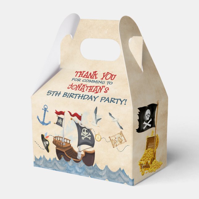 Caixinha De Lembrancinhas Croata Pirata de Aniversário (Frente)