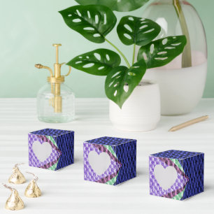 Caixinha De Lembrancinhas Crochet de Textura de Cor Multiazul