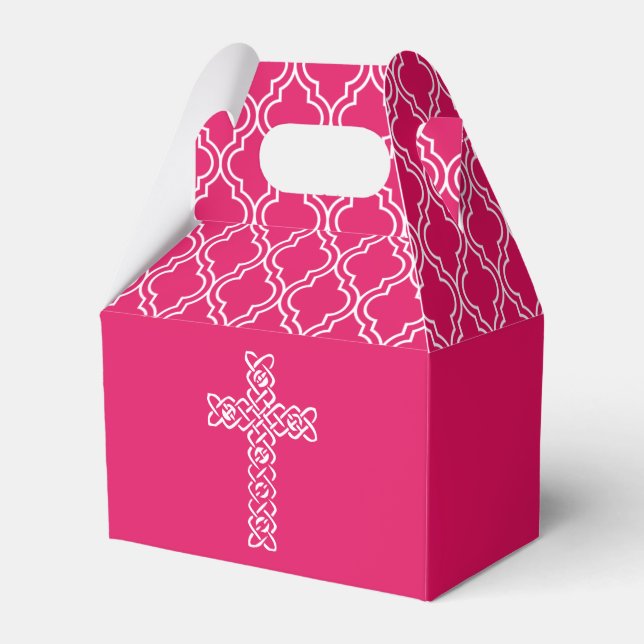 Caixinha De Lembrancinhas Cruzamento | Ruby Pink Girl's Communer Favor Box (Frente)