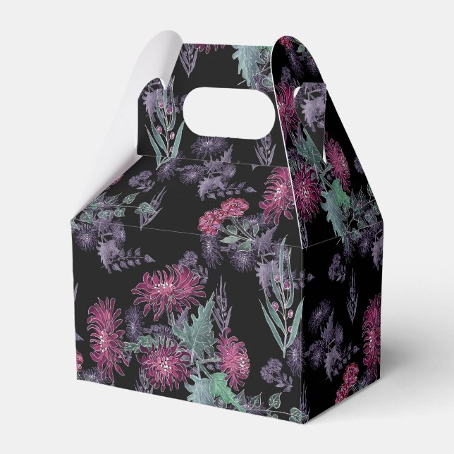 Caixinha De Lembrancinhas Crysântemos de aquarela flores florescendo (Frente)
