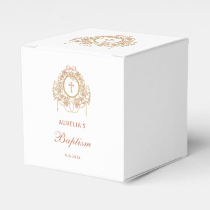 Caixinha De Lembrancinhas Cubo de Batismo Cruz Santa Moldura Elegante