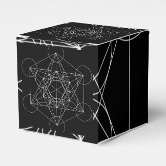 Caixinha De Lembrancinhas Cubo de Metatron Preto & Branco