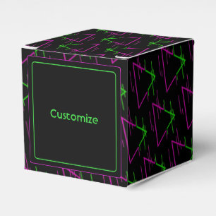 Caixinha De Lembrancinhas Cubo de Padrão Geométrico Retroativo Personalizado