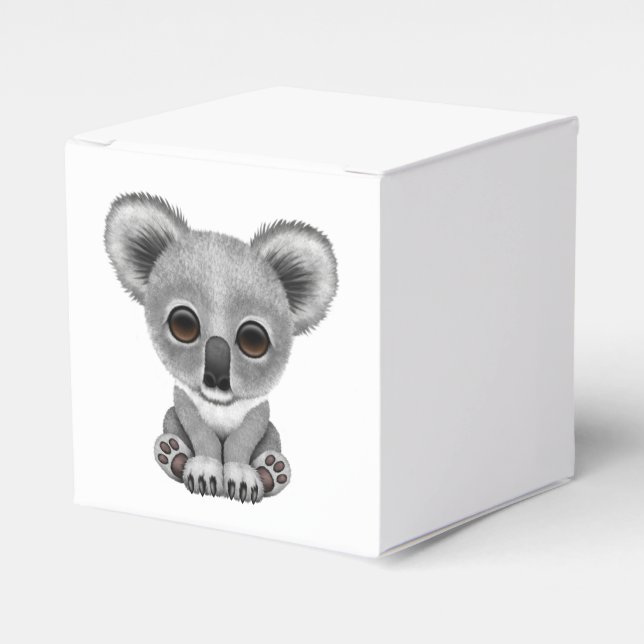 Caixinha De Lembrancinhas Cubo-Urso Koala (Frente)
