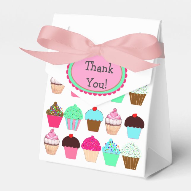 Caixinha De Lembrancinhas Cupcakes Coloridos - Qualquer Ocasião (Frente)