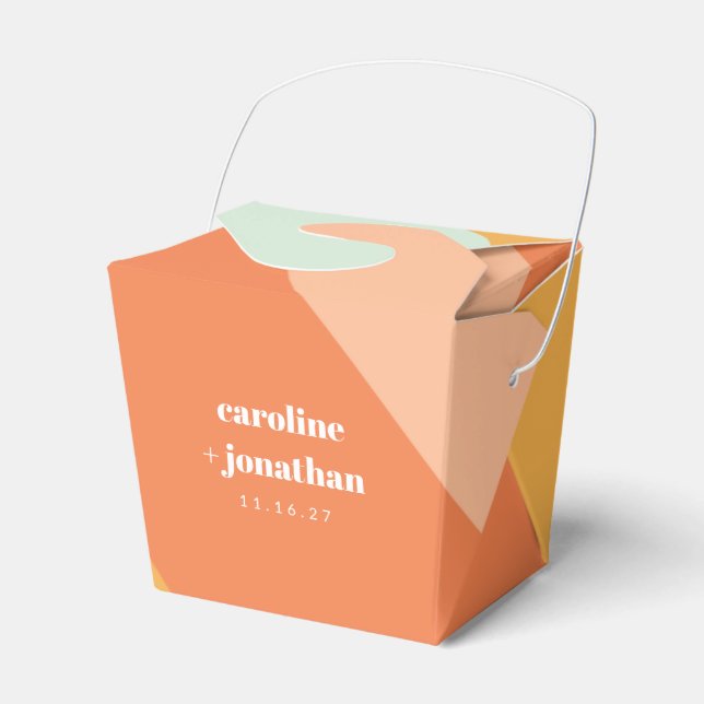 Caixinha De Lembrancinhas Cuta Personalizada De Arte Geométrica Do Retro Pas (Frente)