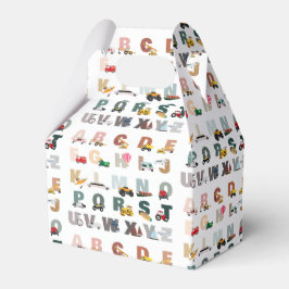 Caixinha De Lembrancinhas Cute Alphabet ABC Trucks, Veículos De Transporte