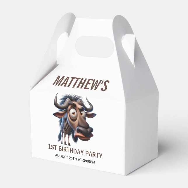 Caixinha De Lembrancinhas Cute Crazy Cheetah Farm Theme 1st Birthday (Frente)