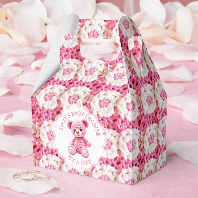 Caixinha De Lembrancinhas Cute Crocheted Teddy Bear Girl's Baby Shower (Casamento)