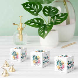 Caixinha De Lembrancinhas Cute Dinosaur with Watercolor Splash Baby Shower