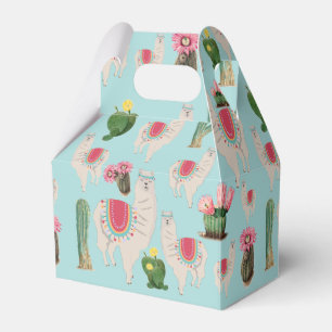Caixinha De Lembrancinhas Cute Fiesta Llama & Cactus Pattern