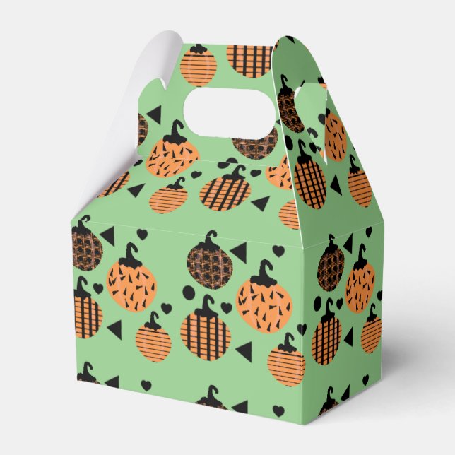 Caixinha De Lembrancinhas Cute Halloween Geométrico Confetti Pumpkins (Frente)