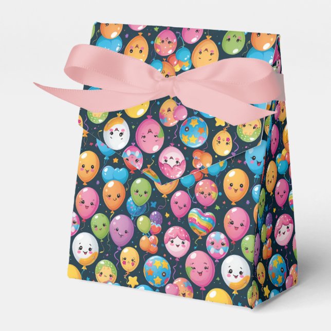 Caixinha De Lembrancinhas Cute Kawaii Happy Birthday Balloon Party Favor Box (Frente)