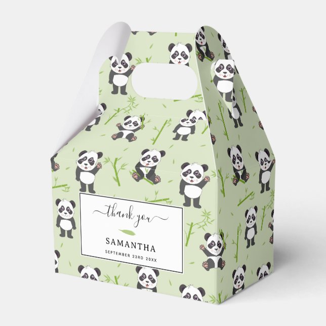 Caixinha De Lembrancinhas Cute Panda Bear Bamboo Kawaii Animals Pattern (Frente)