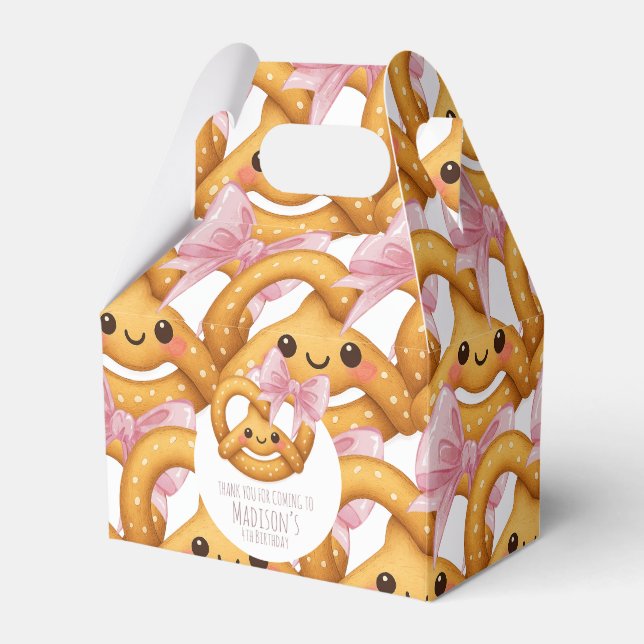 Caixinha De Lembrancinhas Cute Pretzel Girl Birthday Party (Frente)