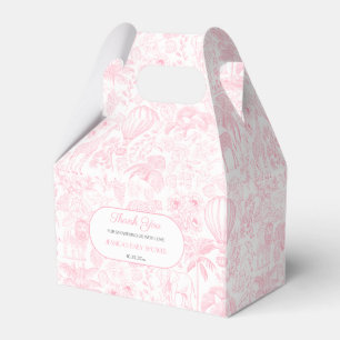 Caixinha De Lembrancinhas Cute Safari Toile de Jouy Girl Chá de fraldas Favo