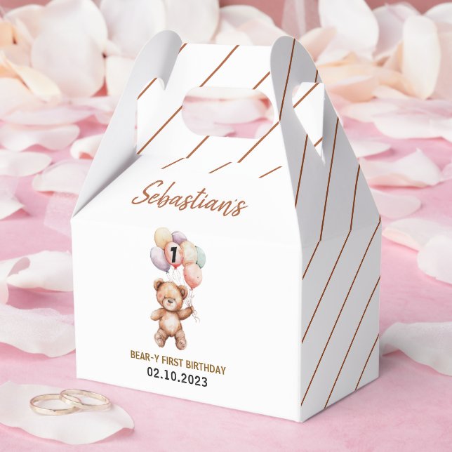 Caixinha De Lembrancinhas Cute Teddy Bear 1st Birthday | Sweet Bear  (Casamento)