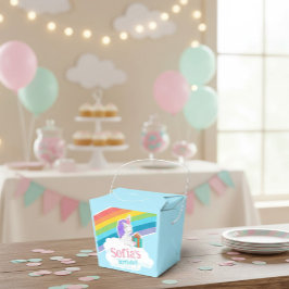 Caixinha De Lembrancinhas Cute Unicorn Rainbow Birthday Party