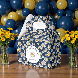 Caixinha De Lembrancinhas Daisies on Blue Denim Birthday 
